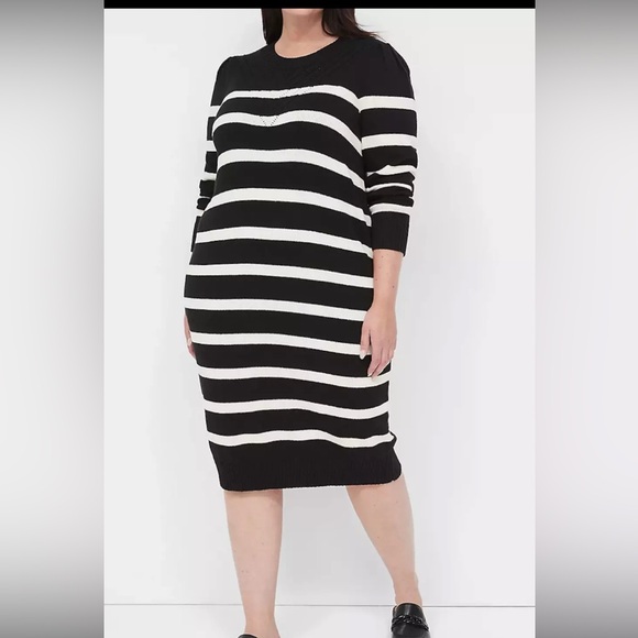 Lane Bryant Plus Size Dress Color Black & White Size 14/16 - Picture 3 of 8
